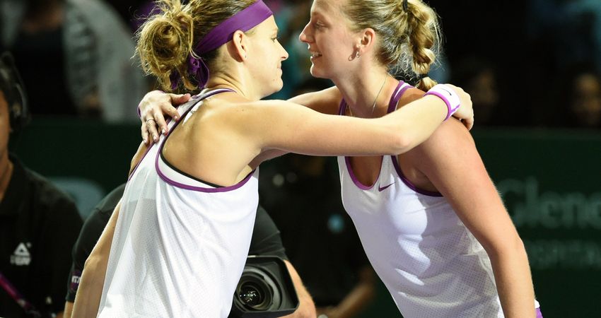 Lucie Safarova and Petra Kvitova embrace (Getty)