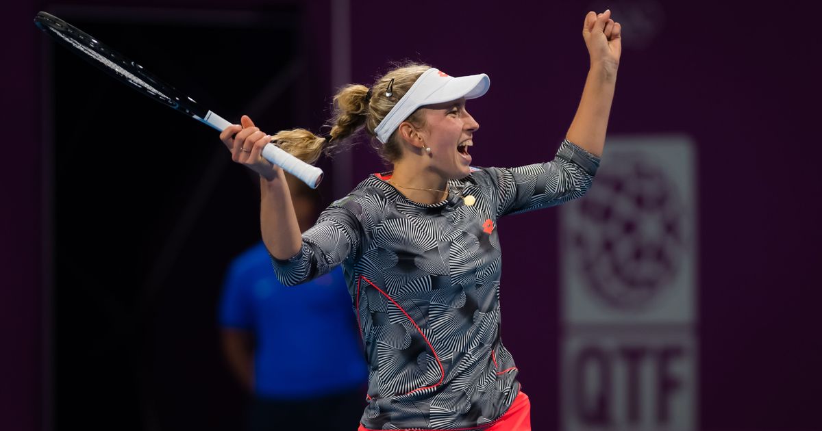 Mertens holds off Kerber for biggest final in Doha