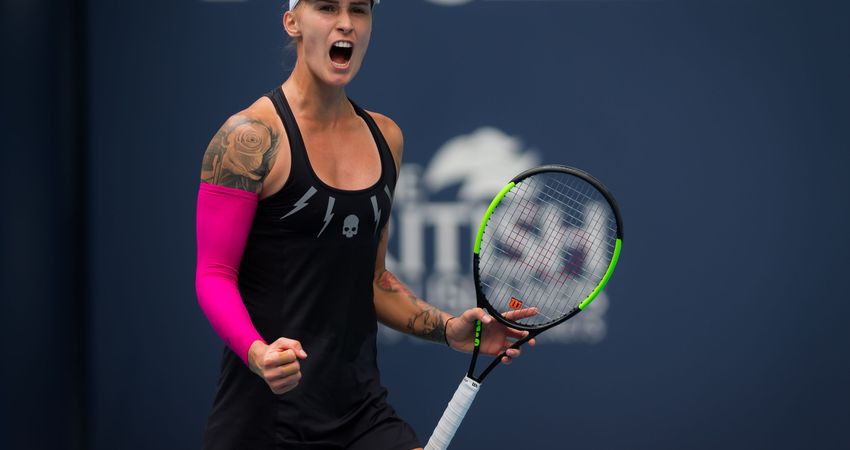 Lucky loser Polona Hercog gave World No.2 Simona Halep all she could handle in the third round (Jimmie48/WTA)
