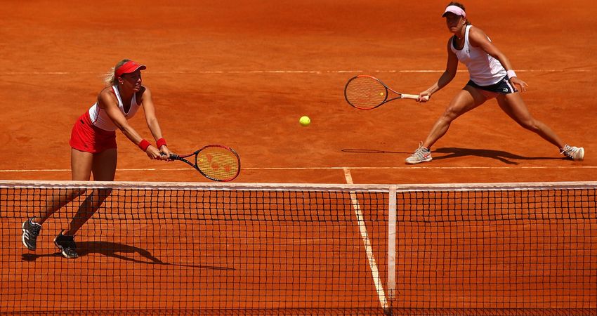 Andrea Sestini Hlavackova, Barbora Strycova, Rome 2018 (Getty)