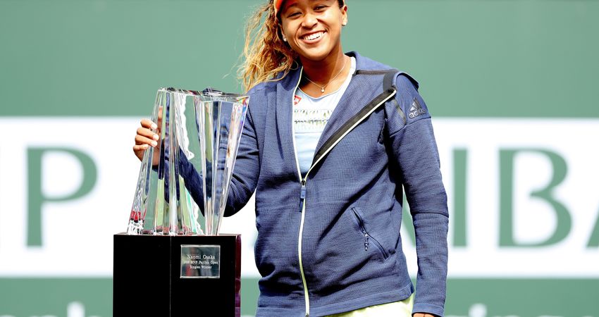 Naomi Osaka after winning the 2018 BNP Paribas Open (Getty)