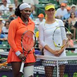 Serena Williams and Victoria Azarenka ahead of the 2009 Miami final (Getty)