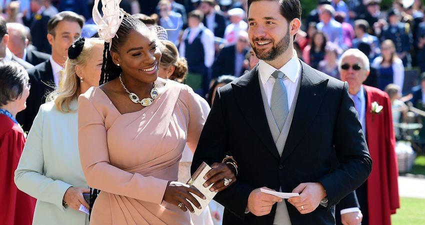 Serena Williams and Alexis Ohanian at the Royal Wedding. (Getty)