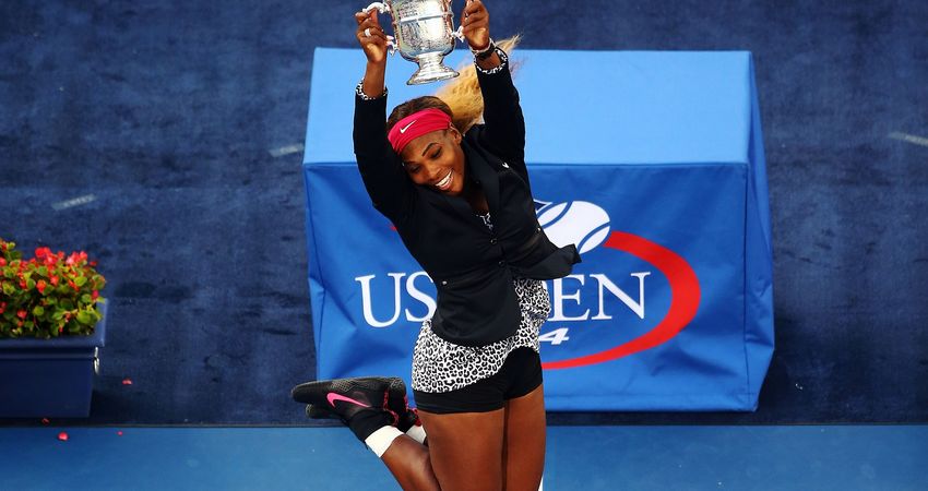 Serena Williams's 2014 victory over Caroline Wozniacki was a record-setting one: the American's title this year equalled Chris Evert and Martina Navratilova's total of 18 Slams, and tied Evert's Open Era record of six US Opens (Getty)