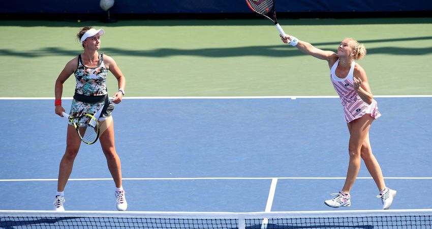 Barbora Krejcikova and Katerina Siniakova, 2018 US Open (Getty)