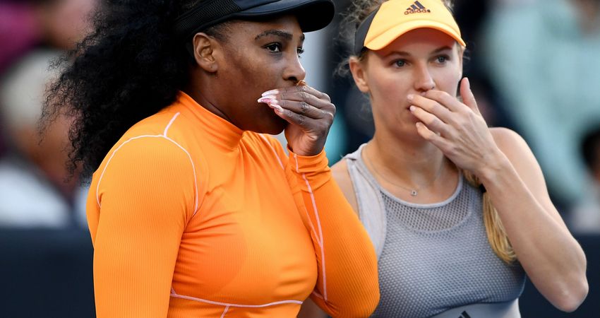 Serena Williams Caroline Wozniacki 2020 Auckland Getty