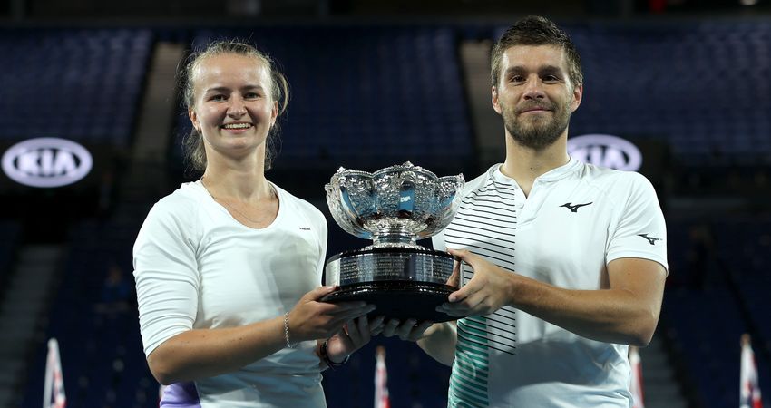 Barbora Krejcikova and Nikola Mektic, Australian Open 2020 (Getty)