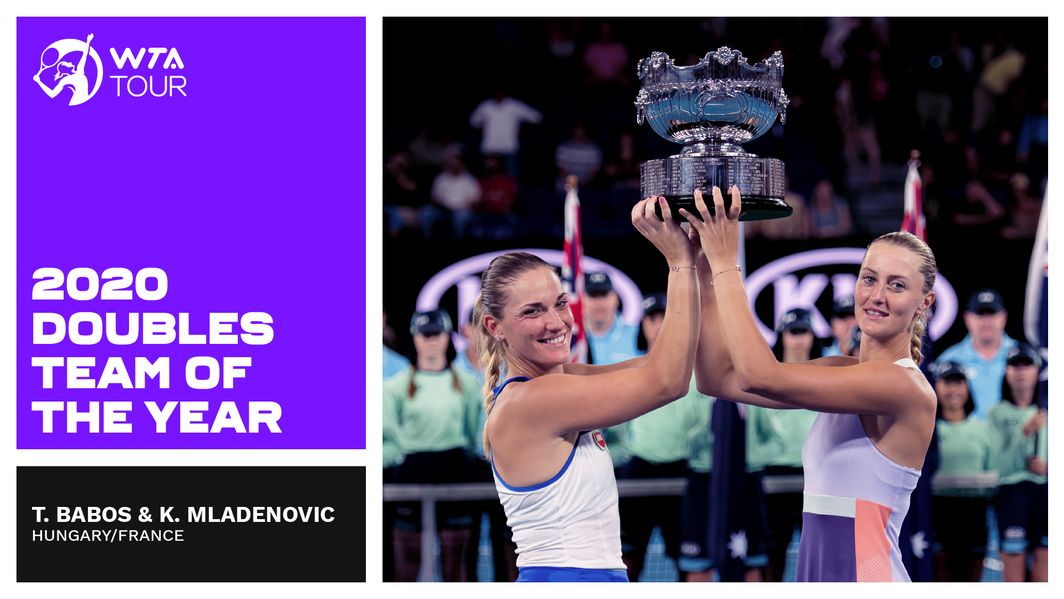 Kristina Mladenovic and Timea Babos won two titles in the 2020 season – both at the Grand Slam level – at the Australian Open and Roland Garros, marking their third and fourth major doubles titles as a team.