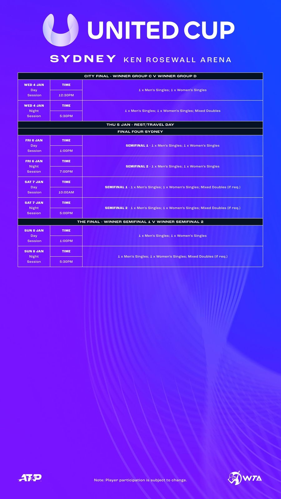 United Cup Sydney Schedule-2
