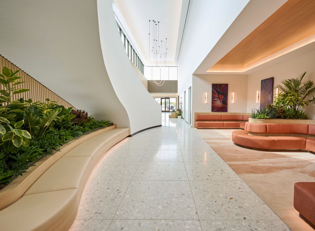 The 56,000-square-foot player clubhouse houses a restaurant and lounge area.