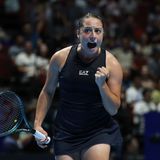 Elisabetta Cocciaretto at the Billie Jean King Cup in Shenzhen, China