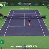  Ashlyn Krueger hits forehand winner to win second set vs. Svitolinia