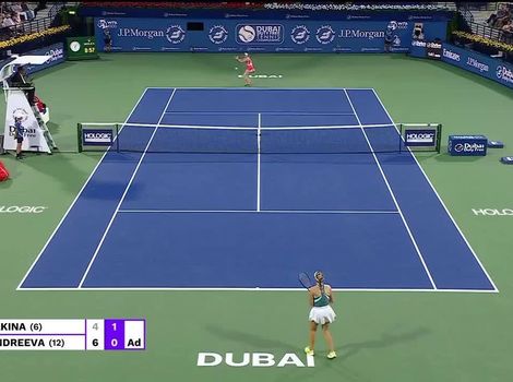 Mirra Andreeva's court coverage sets up forehand winner vs. Rybakina