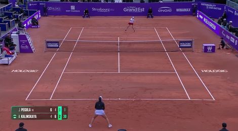 Jessica Pegula plays brilliant drop shot to steal point in Strasbourg
