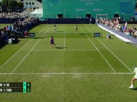 Heather Watson and Mingge Xu win entertaining doubles point in Eastbourne