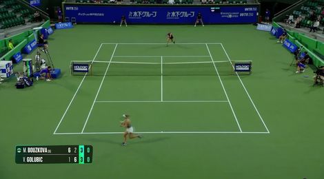Viktorija Golubic's improbable backhand pass in Osaka
