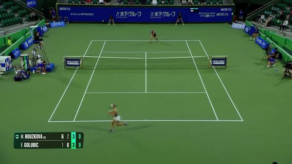 Viktorija Golubic's improbable backhand pass in Osaka