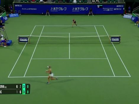 Viktorija Golubic's improbable backhand pass in Osaka