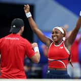 Gauff, Harrison mixed doubles v Greece