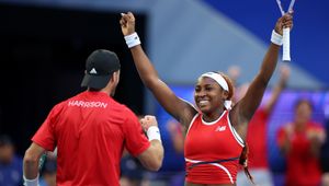 Gauff, Harrison mixed doubles v Greece