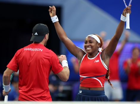 Gauff, Harrison mixed doubles v Greece