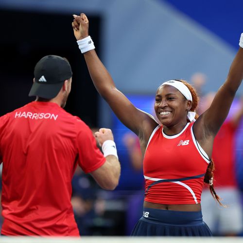 Gauff, Harrison mixed doubles v Greece