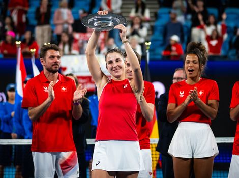 Belinda Bencic MVP trophy United Cup 2026