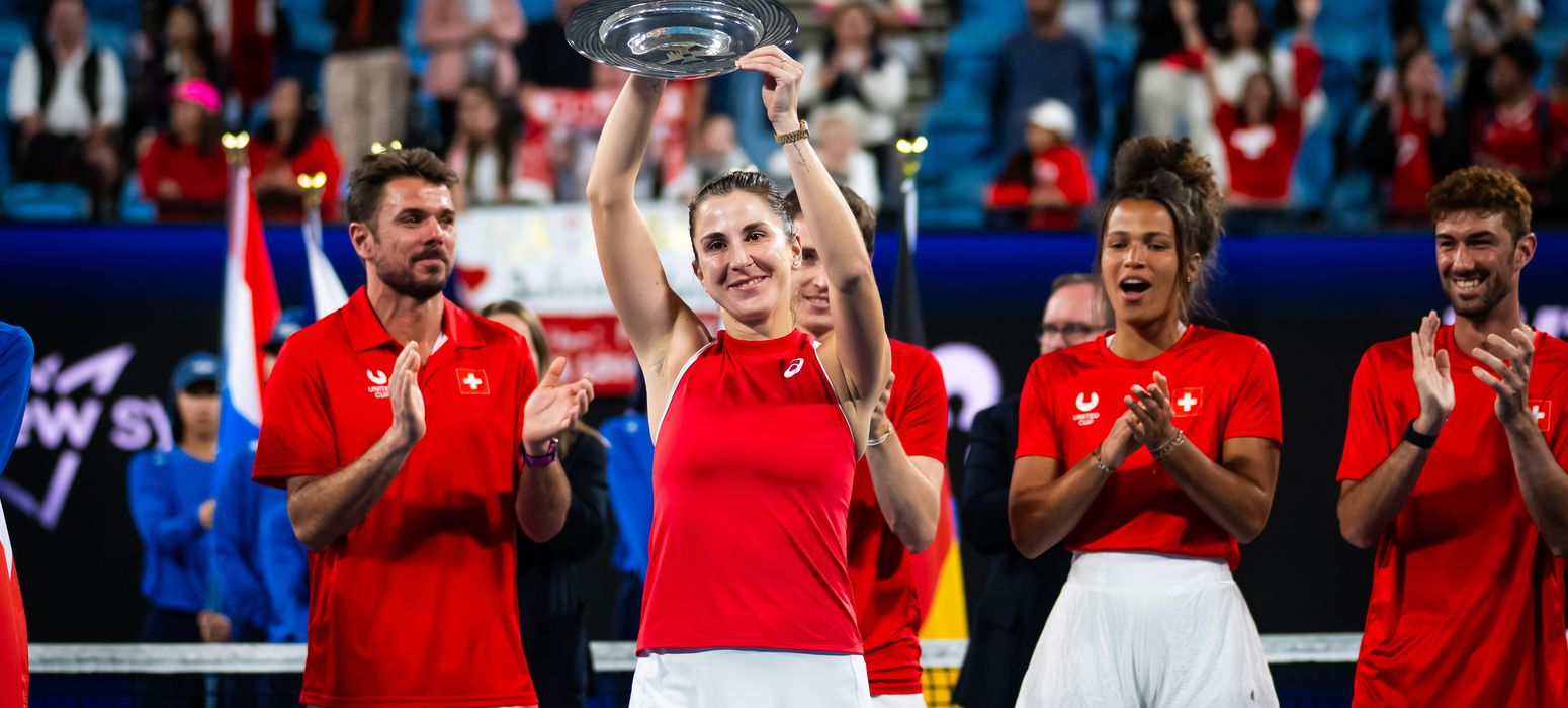 Belinda Bencic MVP trophy United Cup 2026