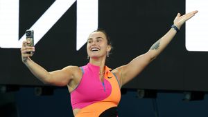 Aryna Sabalenka Australian Open selfie Roger Federer Rod Laver