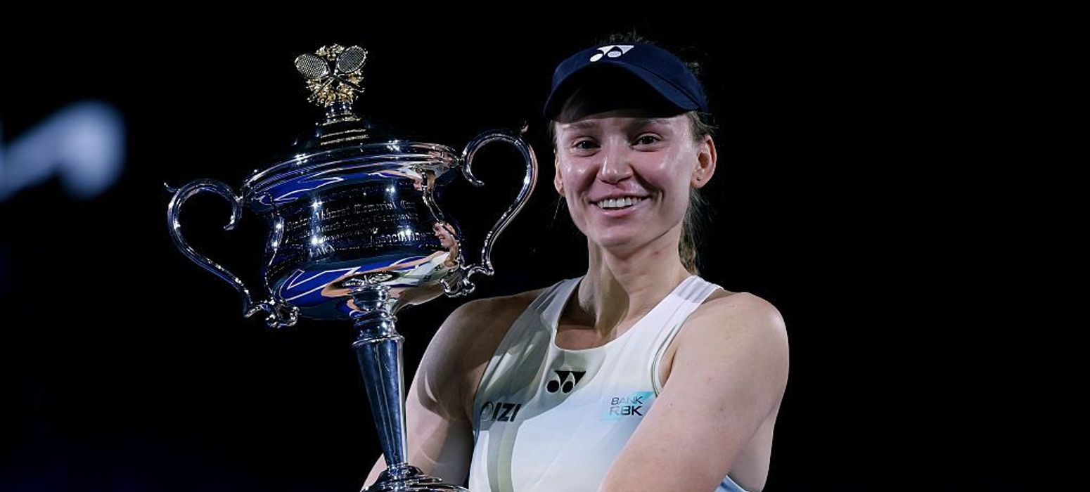Elena Rybakina w/ trophy, Australian Open 2026
