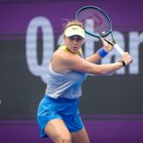 Amanda Anisimova Qatar 2026 practice