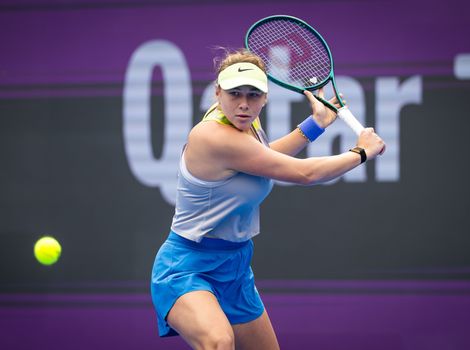 Amanda Anisimova Qatar 2026 practice