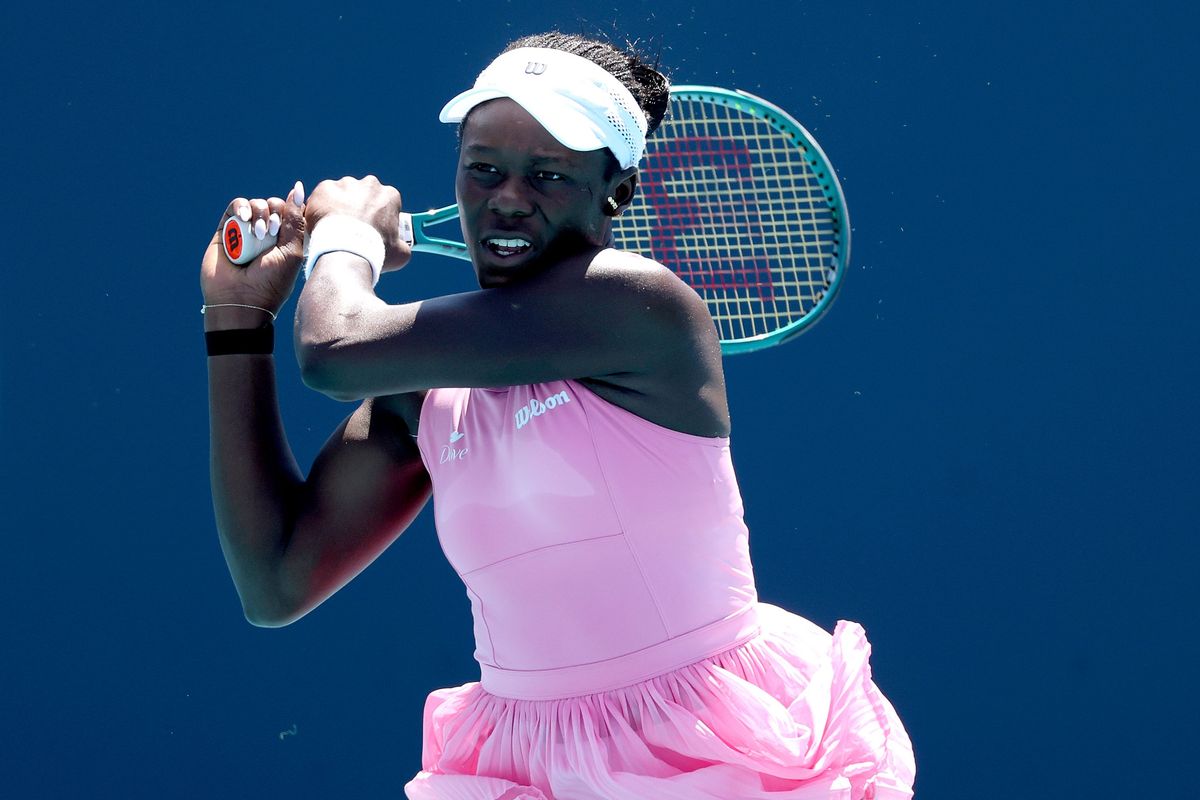 Victoria Mboko celebrating her victory at the Miami Open