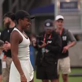 Gauff closes out semifinal and sticks around for the fan