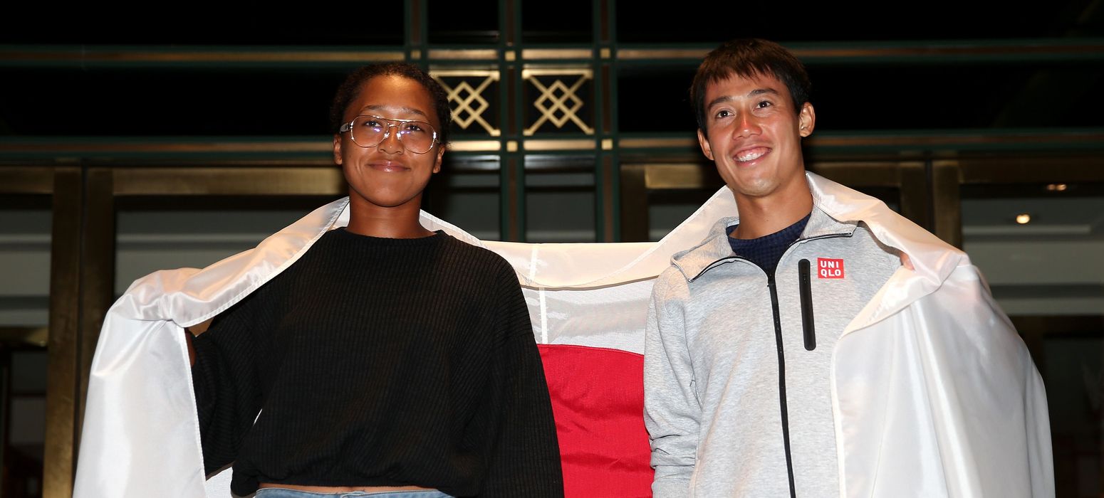 Osaka and Nishikori, 2018 US Open (Getty)