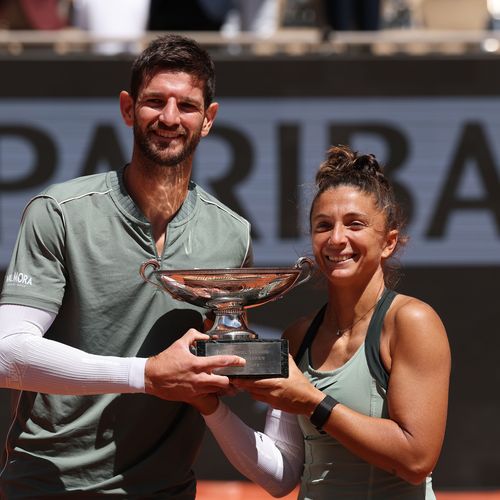 Errani Vavassori Mixed Doubles trophy Roland Garros 2026