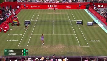 Full match replay: Heavy hitting guides Zheng past Raducanu at 2025 Queen's
