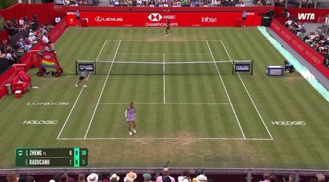 Full match replay: Heavy hitting guides Zheng past Raducanu at 2025 Queen's