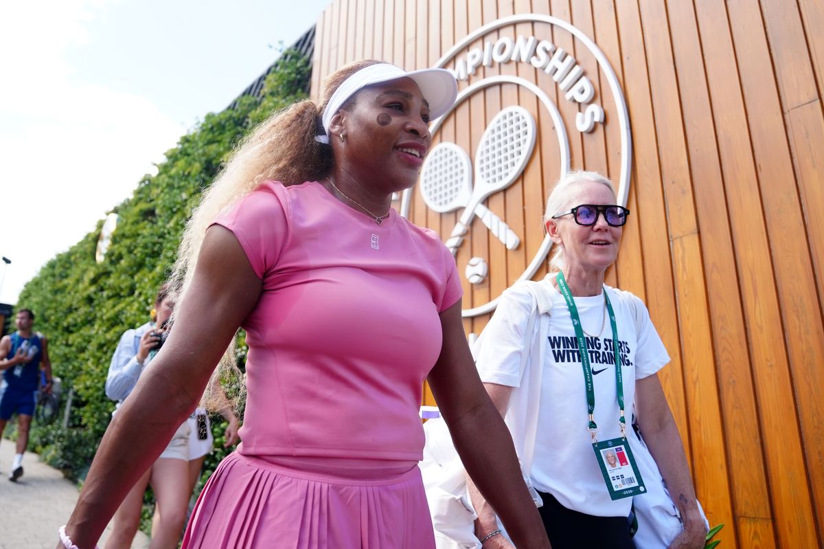 Serena Williams on court during her comeback build-up