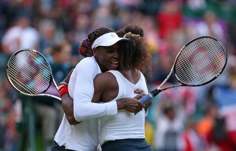 Venus and Serena beat Andrea Hlavackova and Lucie Hradecka in the final to win their fifth Wimbledon title.