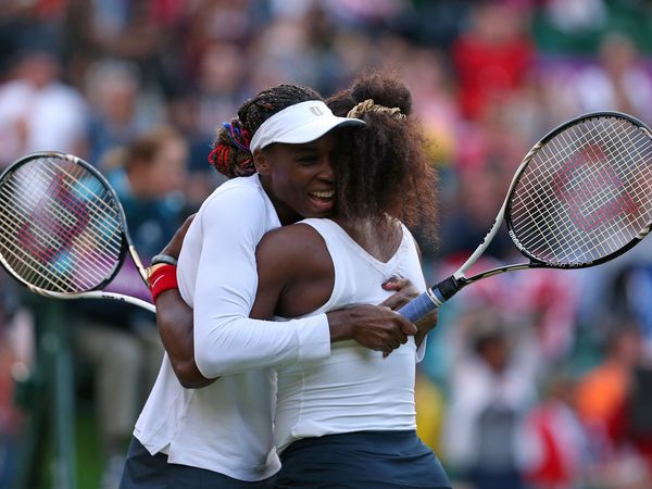 Venus and Serena beat Andrea Hlavackova and Lucie Hradecka in the final to win their fifth Wimbledon title.