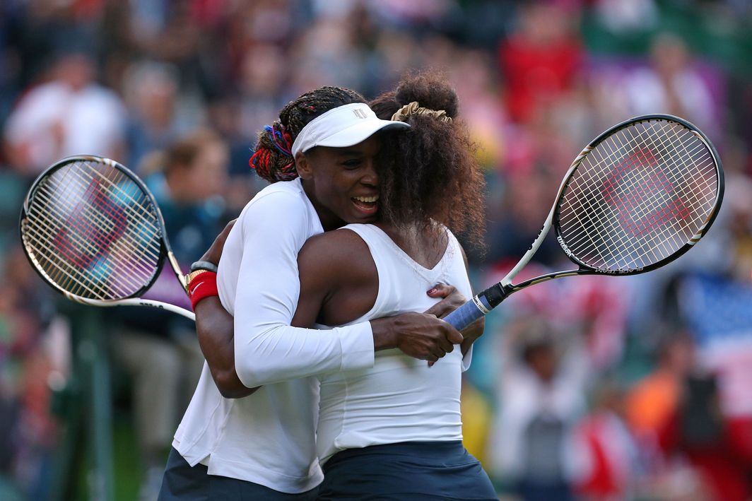 Venus and Serena beat Andrea Hlavackova and Lucie Hradecka in the final to win their fifth Wimbledon title.