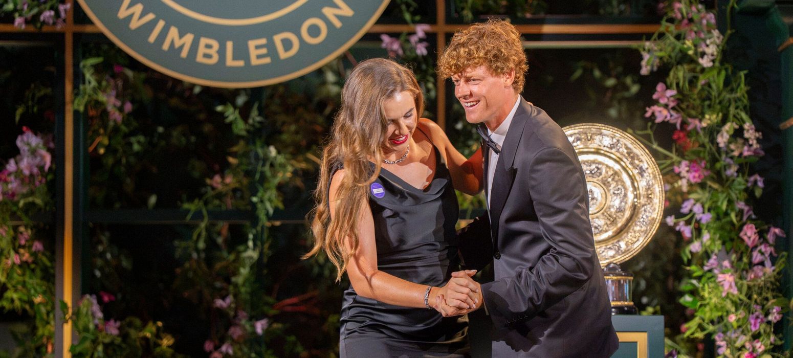 Linda Noskova and Jannik Sinner, 2026 Wimbledon ball