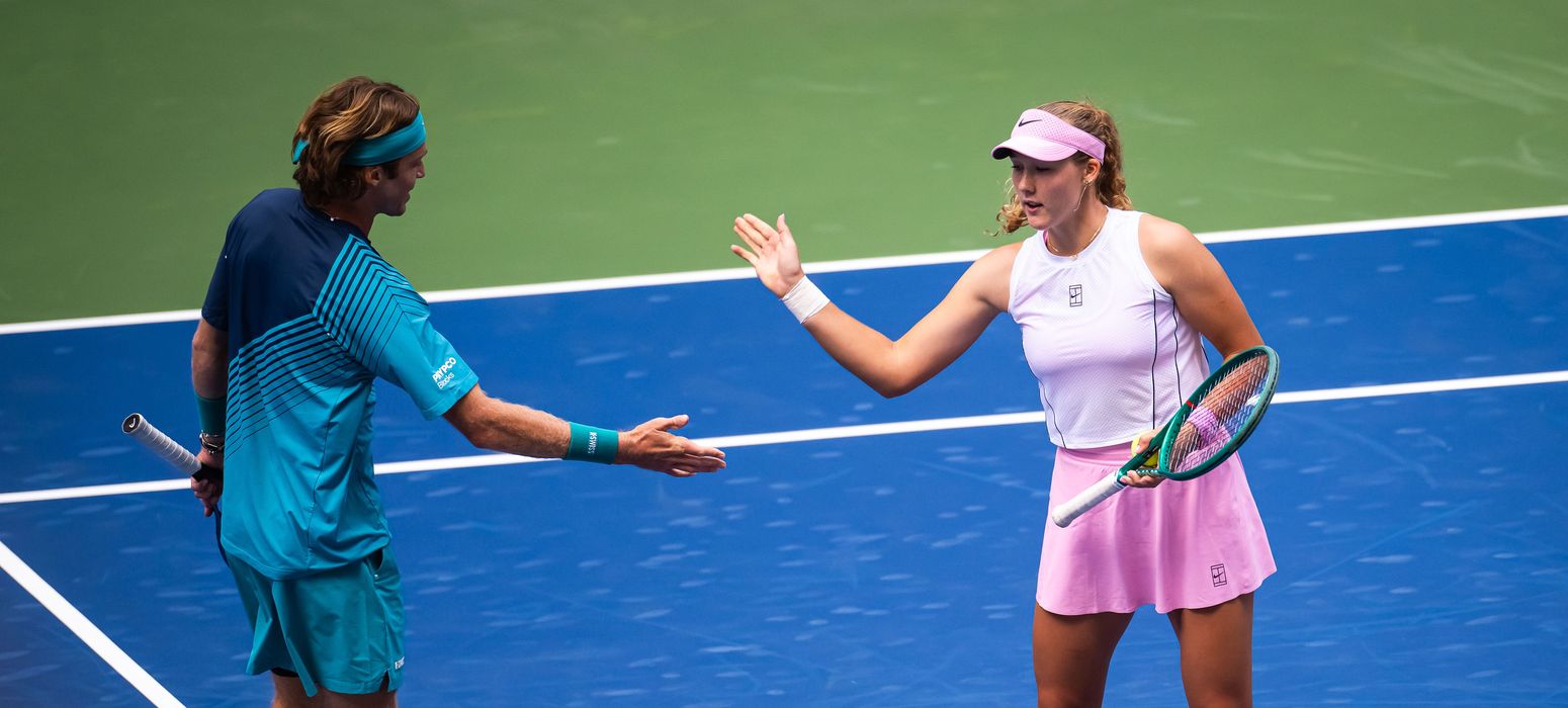 Mirra Andreeva and Andrey Rublev, US Open 2026