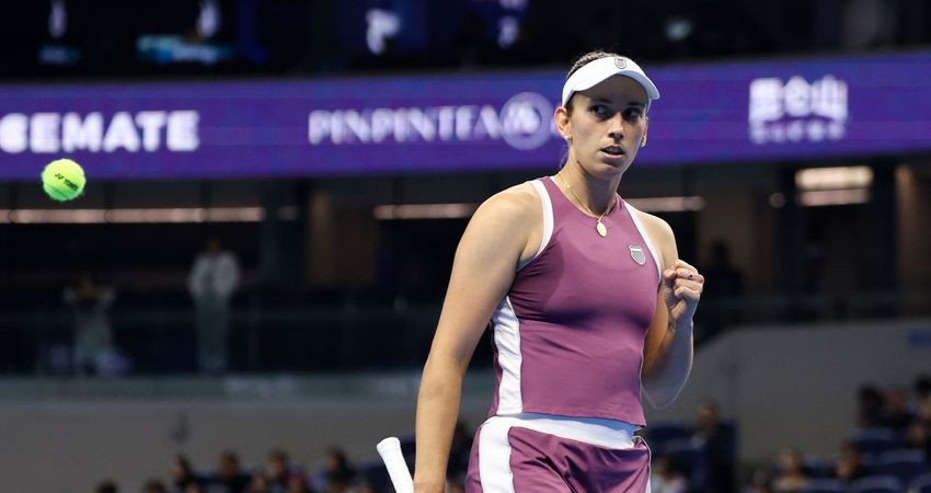 Elise Mertens at the 2026 China Open in Beijing