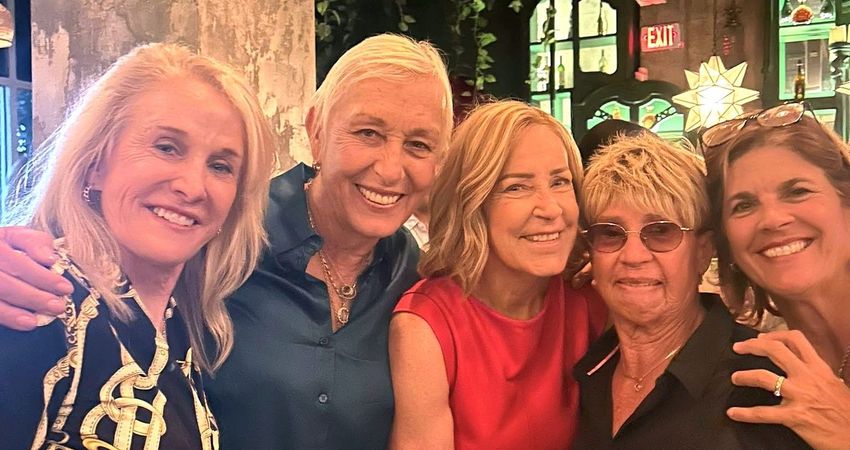 Tracy Austin, Martina Navratilova, Chris Evert, Rosie Casals and Gigi Fernandez