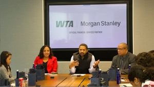 Harlem Junior Tennis & Education Program students visit Morgan Stanley headquarters