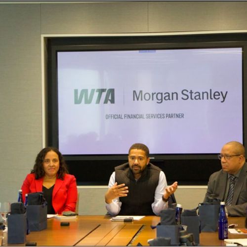 Harlem Junior Tennis & Education Program students visit Morgan Stanley headquarters