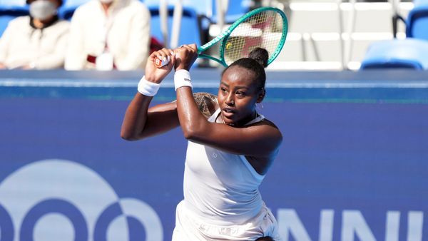 Alycia Parks prepares a shot during the 2026 Pan Pacific Open in Tokyo