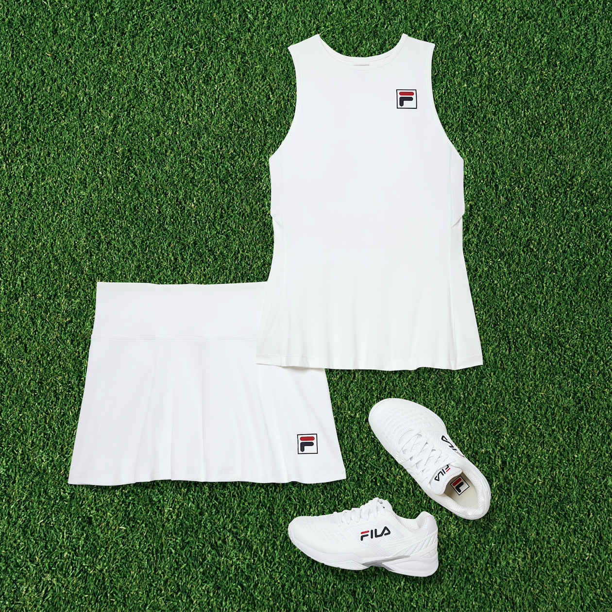 Fila Spotlight Set Dress White sizes L Tennis Sports Yoga Fitness